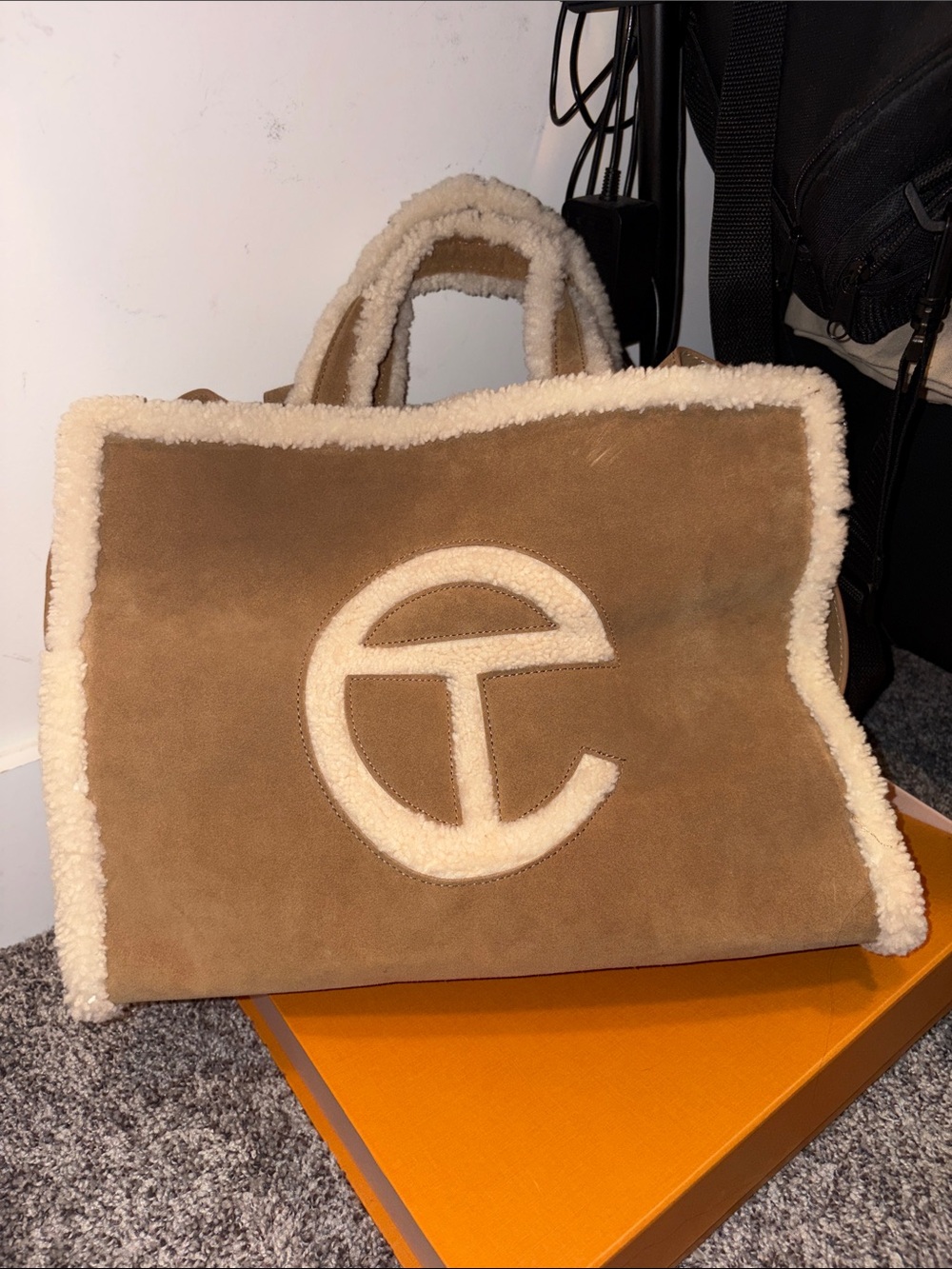 UGG x Telfar Shearling Trim Large Shopping Bag